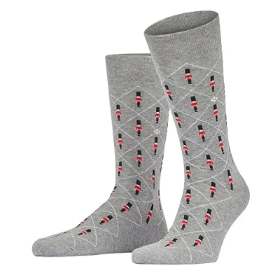 Imagen de Burlington Guard M SO algodón estampado 1 par, Calcetines Hombre, Gris (Light Grey 3400), 40 46