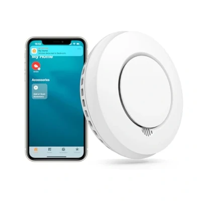 Imagen de Meross Detector de Humo Inteligente, Detectores Incendios WiFi, Compatible con Apple HomeKit, Alexa y SmartThings, Silencio Autotest, Probado Según EN 14604 (Se Necesita Hub)