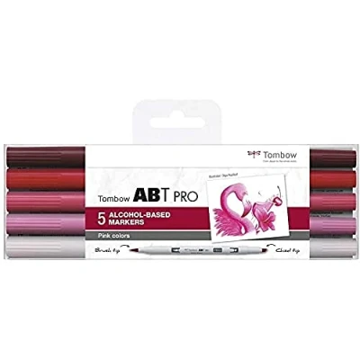 Imagen de Tombow ABTP 5P 7 Rotulador a base de alcohol ABT PRO dos puntas, color rosa