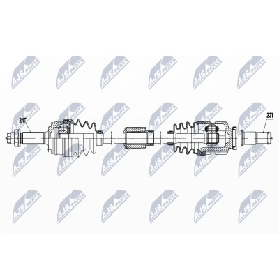 Imagen de NTY NPW TY 171 Árbol de transmisión Eje delantero, derecha 898 73 Caja cambios manual PEUGEOT: 107 Hatchback, TOYOTA: Aygo
