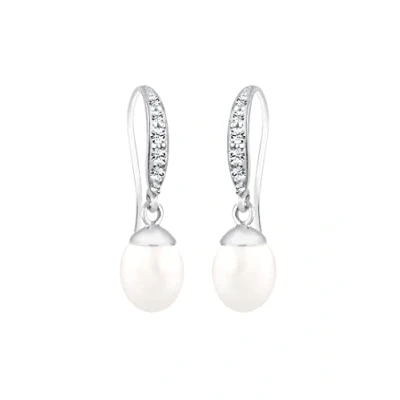 Imagen de Elli Pendientes para mujer con perlas de agua dulce cristales, plata ley 925