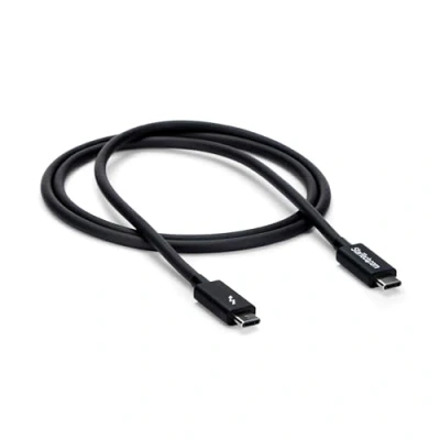 Imagen de Cable De 1m Thunderbolt 3 Usb c (40gbps) Compatible Con Thunderbolt, Displayport Y (displayport Usb, Masculino, Negro, Níquel, Cloruro Polivinilo (pvc), Papel Aluminio Mylar)