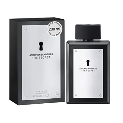 Imagen de BANDERAS Perfumes, The Secret, Eau de Toilette para Hombre, Larga duración, Fragancia elegante, dinámica y masculina, Notas frutales cuero, 200 ml, El embalaje puede variar