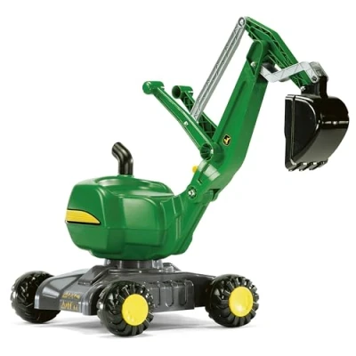 Imagen de Rolly Toys rollyDigger John Deere excavadora de plástico (para niños 3 a 5 años, giratoria 360, con bloqueo automático) 421022