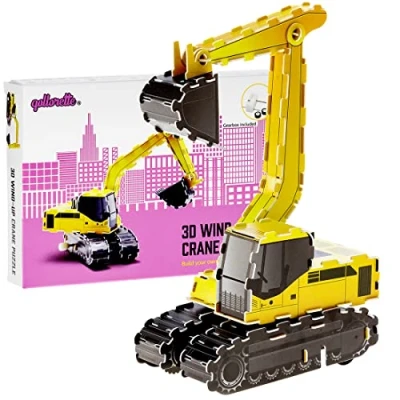 Imagen de qollorette Juguetes de Cuerda Vehiculos Construccion Juguete Educativos Excavadora para Niños 3D Puzzle en Miniatura y Niñas