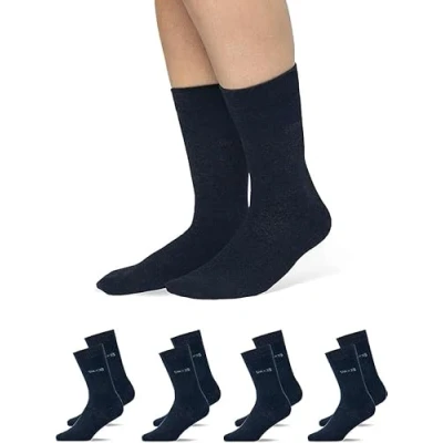 Imagen de Snocks Calcetines Hombre Algodón Ecológico Algodon Talla 43 46 Azul oscuro Ejecutivo Meias Homem sin Goma