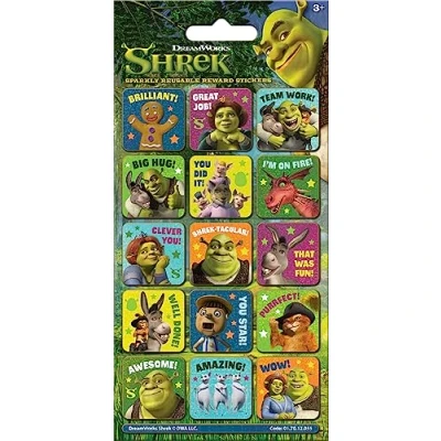 Imagen de Paper Projects DreamWorks Shrek Pegatinas de recompensa Brillantes Producto Oficial Reutilizables en Superficies no porosas, Dibujo Animado, 19.5cm x 9.5cm (01.70.12.055)