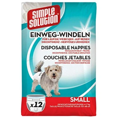 Imagen de Simple Solution pañales de Perro Hembra Desechables, Pequeno(Paquete 12)