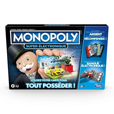 Imagen de Monopoly Ultimate Rewards Juego de mesa, Banca electrónica, sin billetes, tecnología contacto, a partir 8 años edad (versión francesa)