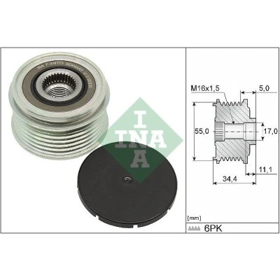 Imagen de INA 535 0357 10 Rueda Libre Alternador se requiere herramiente especial para montaje