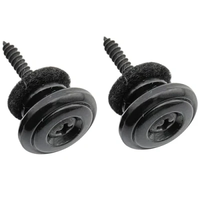 Imagen de Musiclily Pro 17mm Redondo Grande Aleación de Zinc Enganches Correa Strap Buttons para Guitarra Eléctrica Acústica Clásica Ukelele, Negro (Set 2)