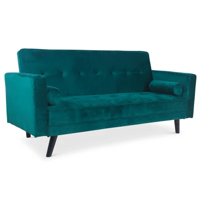 Imagen de Menzzo Slow Sofá Convertible, Terciopelo, Color Verde, 186