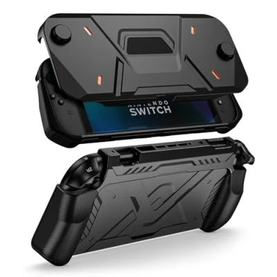 Imagen de ProCase Funda Compatible con 2025 Nintendo Switch 2 Tapa Frontal Desmontable, Carcasa Estuche Antigolpes Mango Diseño Ergonómico Negro