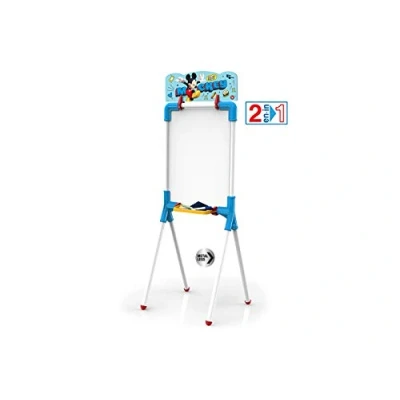 Imagen de Chicos Pizarra Infantil Mickey Mouse Reversible 2 en 1, Incluye Rotulador, Tizas, Borrador y una Plantilla de Mickey, para niños con caballete a partir 3 años (53009)