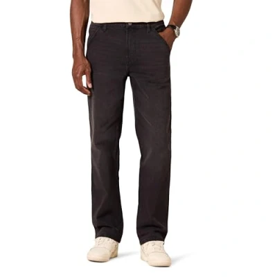 Imagen de Amazon Essentials Vaquero de Carpintero Ajuste Holgado para Ropa Trabajo Hombre, Negro Efecto Lavado, 31W / 34L