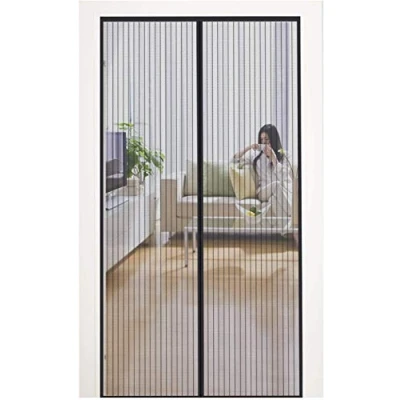Imagen de MYCARBON Mosquitera Puerta Magnetica Corredera Cortina Magnética para Puertas de Sala Estar la del Balcón Patio (80X200, Negro)