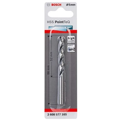 Imagen de Bosch Professional Broca helicoidal HSS PointTeQ, para metal, 5 x 52 86 mm, accesorio de taladro