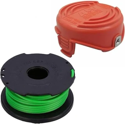 Imagen de Juego de cubiertas bobinas y tapas carrete naranja para desbrozadora Black &amp; Decker GL7033 GL9035