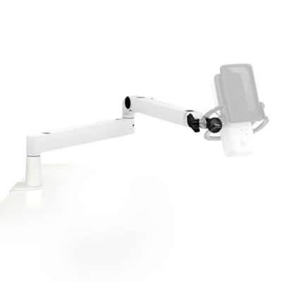 Imagen de Elgato Wave Mic Arm LP White brazo articulado prémium de perfil bajo con ranuras, abrazadera mesa, montura versátil y totalmente ajustable, ideal para podcasts, streaming, juegos, oficina