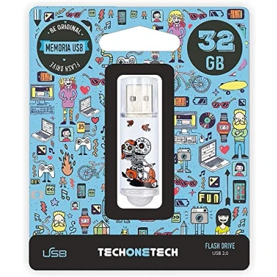 Imagen de Techonetech Tec4002 32 Cepillo Lavaplatos Con Dosificador Gb Memoria Usb Calavera Moto