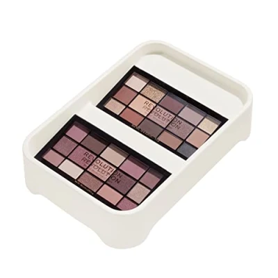 Imagen de iDesign Eco Tray cajones, Bandeja Compartimentos de plástico Reciclado sin BPA, Organizador Maquillaje, Blanco, 6,4 x 19,2 28,1 cm
