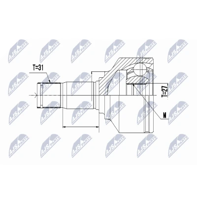 Imagen de NTY NPW VV 095 Junta Homocinética Transmisión automática Eje delantero, izquierda VOLVO: XC60 I