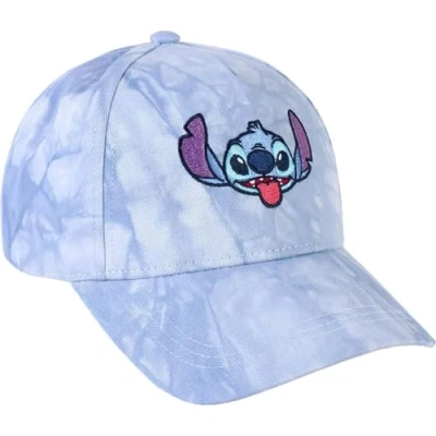 Imagen de Gorra con Visera Curva de Stitch Azul Apta para Adultos Detalle Bordado del Personaje Cierre Trasero Ajustable y Tejido Tye Dye Producto Original Diseñado en España