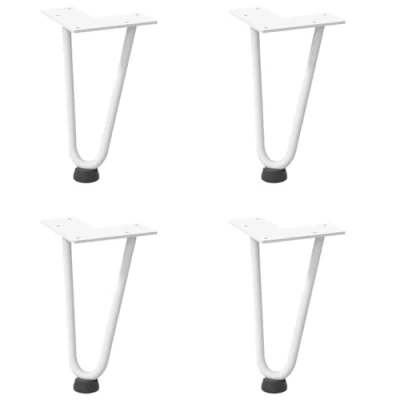 Imagen de vidaXL Patas de mesa tipo horquilla 4 uds acero macizo blanco 20 cm