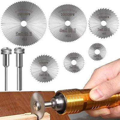 Imagen de Hoja de corte Discos corte, accesorios herramientas rotativas hojas taladro disco, Mini sierra circular para cortar madera, plástico, metal (8 piezas)