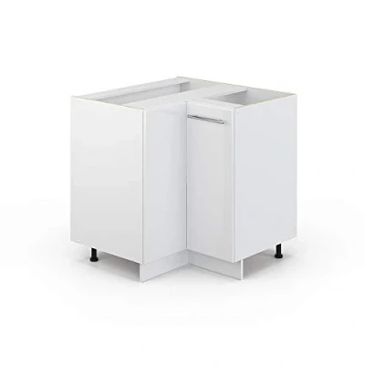 Imagen de Vicco Armario de Esquina Fame Line, Blanco Alto Brillo/Blanco, 80.5 cm sin encimera