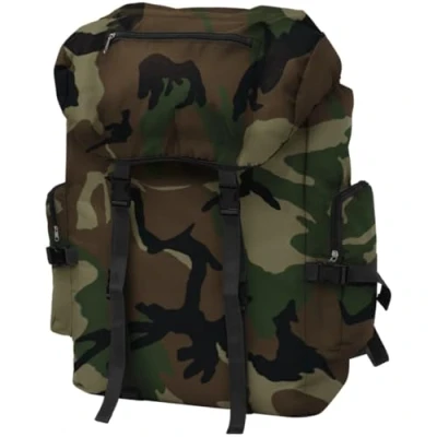 Imagen de vidaXL Mochila Militar XXL Resistente Capacidad 100 L Negro Macuto Senderismo
