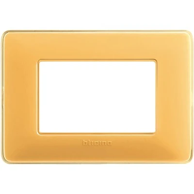 Imagen de Bticino Placa 3 módulos, Amarillo, AM4803CAB