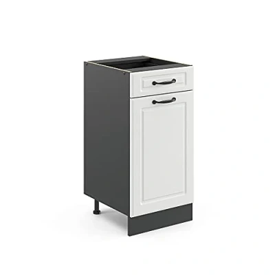 Imagen de Vicco Mueble bajo de Cocina R Line, Blanco casa Campo/Antracita, 40 cm sin encimera