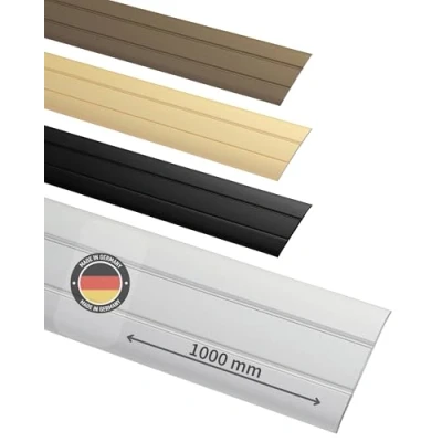 Imagen de Gedotec Perfil de Transición Aluminio Plano Autoadhesivo Übergangsschiene Ancho 37mm 3 Farben 100cm &amp;200cm Calidad Marca para Su Sala Estar plata anodizada, 100 cm