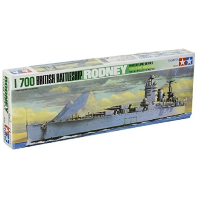 Imagen de TAMIYA 1/700 British Battleship Model Boat 1:700 Brit. Acorazado Rodney WL modelismo, Manualidades, Hobby, Pegado, Kit de plástico, Multicolor, Talla única (77502)
