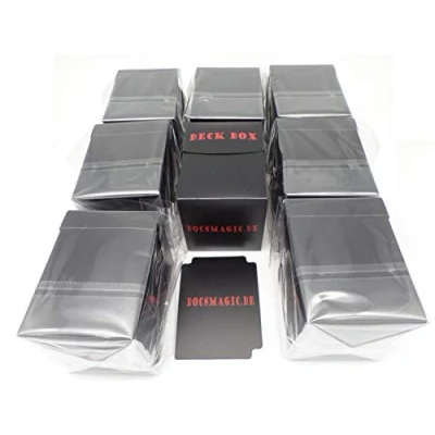 Imagen de docsmagic.de 8 x Deck Box Big (100+) Black + Card Divider Caja Negra PKM YGO MTG