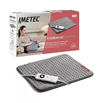 Imagen de Imetec Intellisense Essential, Almohadilla térmica multiusos , para todo el cuerpo, calentamiento rápido, tela hipoalergénica, 5 temperaturas, bloqueo eléctrico de seguridad, lavable, 40 x 35 cm