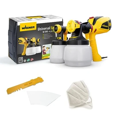 Imagen de WAGNER pulverizador de Pintura W 590 FLEXiO para plásticas/látex, Barnices y esmaltes Interiores Exteriores, 15 m² 6 min, depósito 1300 ml/800 ml, 630