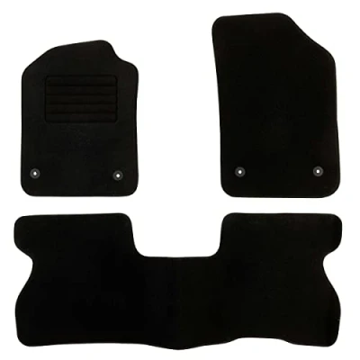 Imagen de DBS 1763186 Alfombrillas de coche A medida para 3 uds. Antideslizante Moqueta en negro 900 g/m² Aspecto terciopelo Modelo Star