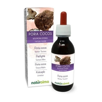 Imagen de Poria cocos (Wolfiporia extensa o cocos) hongo Tintura Madre sin alcohol Naturalma Extracto líquido gotas 120 ml Complemento alimenticio Vegano
