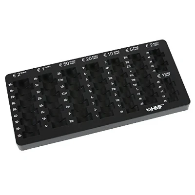 Imagen de HMF 282 02 Euro bandeja para contar monedas biselada 27,5 x 13 3 cm, negro