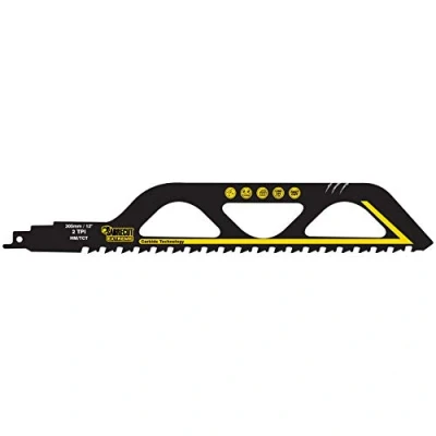 Imagen de 1 x SabreCut SCRS1243HM Carburo de tungsteno 305 mm 2 TPI S1243HM Ladrillos medianos Poroton Fibrocemento Concreto Sierra sable corte recto Compatible con Bosch Dewalt Makita y muchos otros