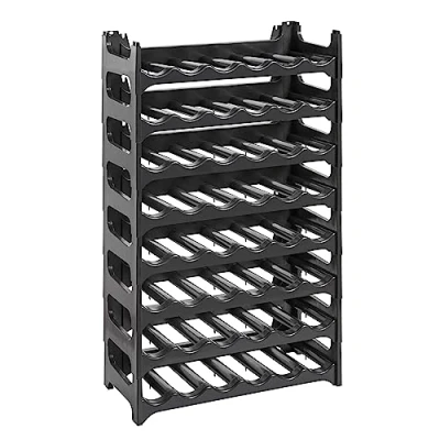 Imagen de Grizzly botellero diseño Modular y apilable para 48 Botellas, Negro