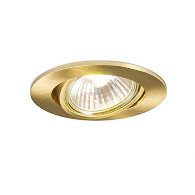Imagen de QAZQA Moderno Foco empotrado dorado orientable CISCO Aluminio Redonda Adecuado para LED Max. 1 x 50 Watt