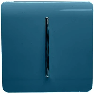 Imagen de Trendi 1 Gang 2 Way 10 Amp Rocker Interruptor de luz cromado brillante azul medianoche