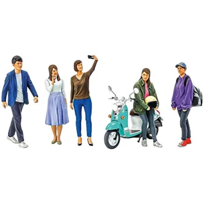 Imagen de Tamiya People Personas 1:24 Scale Figure Set Campus Friends II Model, Plastic, Assembly Kit, Detailed Reproduction, Unpainted, Multicolor (24356)