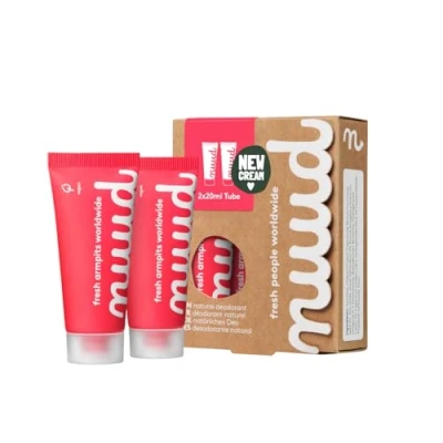 Imagen de NUUD Smarter Pack Nueva fórmula Crema vegana natural desodorante contra el olor a sudor Cosmética sin aluminio, alcohol, productos químicos y pruebas en animales 2x20 ml