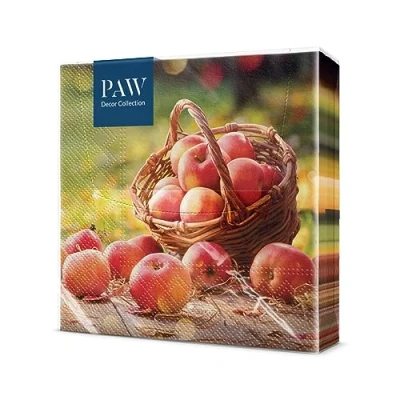 Imagen de PAW Servilletas de Papel 3 Capas (33 x 33 cm) 20 Unidades Decorativas con Temática Otoño Diseño Hojas Ideal para Decoración Otoñal y Eventos Color: Autumn Apples