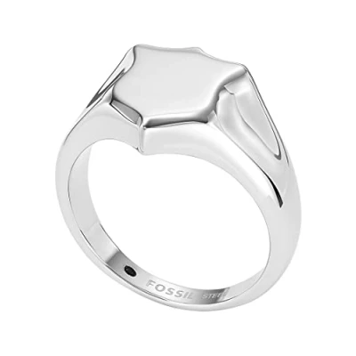 Imagen de Fossil Anillo Para Hombre Heritage, Longitud: 11,7 mm, Anchura: 9,8 mm De Acero Inoxidable Plateado, JF04347040