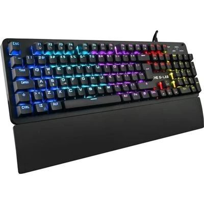 Imagen de The G Lab Keyz Carbon E Teclado mecánico Gamer Azerty Blue Switches Ultra Preciso 16 Efectos de Retroiluminación Reposamanos Magnéticos Compatible con PC PS4/PS5 Xbox One/Series X Nuevo 2022